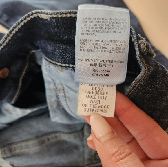 Mother The Hustler Ankle Fray Jeans Dark Wash Womens Size 24/0 High Rise - Picture 7 of 10